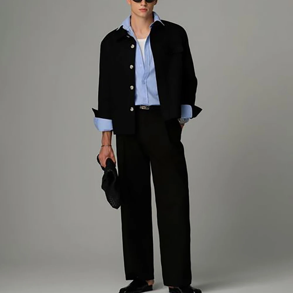 

Casual Men's Suits Breathable 2 Piece(Jacket+Trousers) Pants Set Single Breasted Moder Costume Daily Outfit Office Business Wear