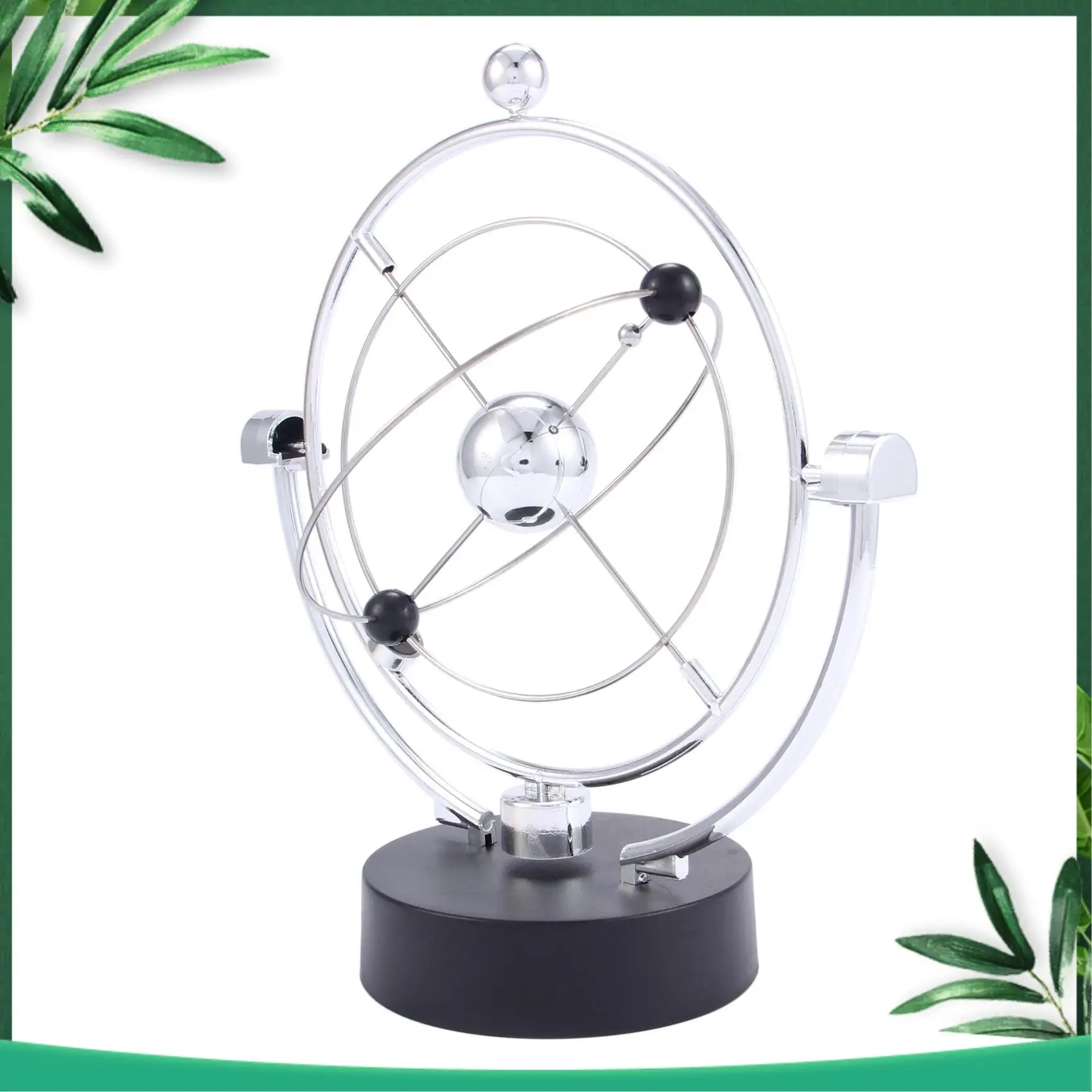 

(NEW) Perpetual Motion Desk Sculpture Toy - Kinetic Art Galaxy Planet Balance Mobile - Magnetic Executive Office Home Decor Tabl