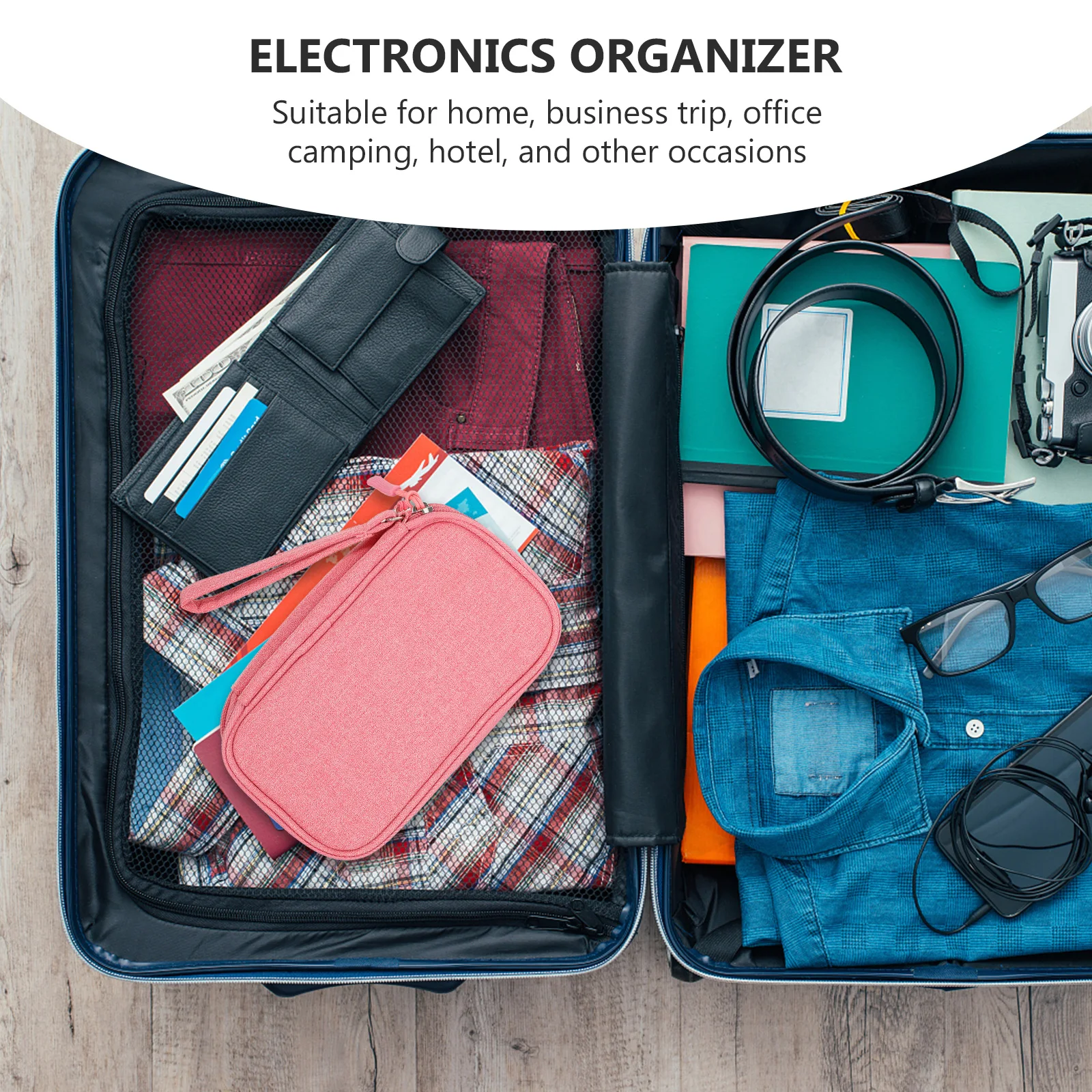 

Digital Storage Bag Waterproof Electronics Pouch Portable Organizer Travel Cable Case Lightweight Home Office Camping
