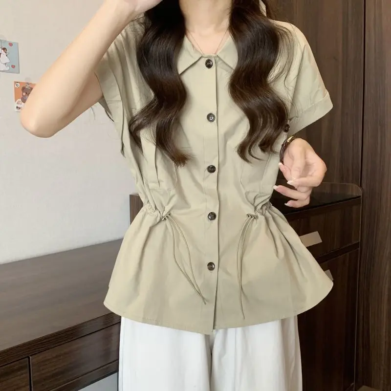 Damskie bluzki z krótkim rękawem, szyfonowe, patchworkowe, z marszczeniami, krótkie, w stylu ulicznym, romantyczne, francuskie, artystyczne, miejskie, modne, nowoczesne, proste.