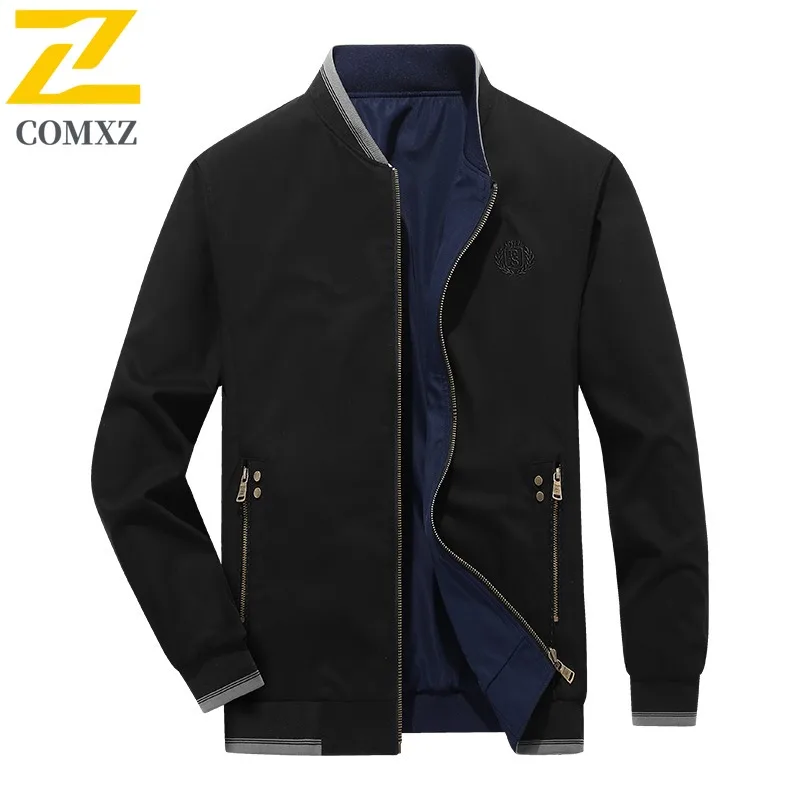 COMXZ New Premium Jacket 2025 Middle Age Casual Stand Collar Business Leisure Comfortable Outerwear High Quality Autumn Clothing