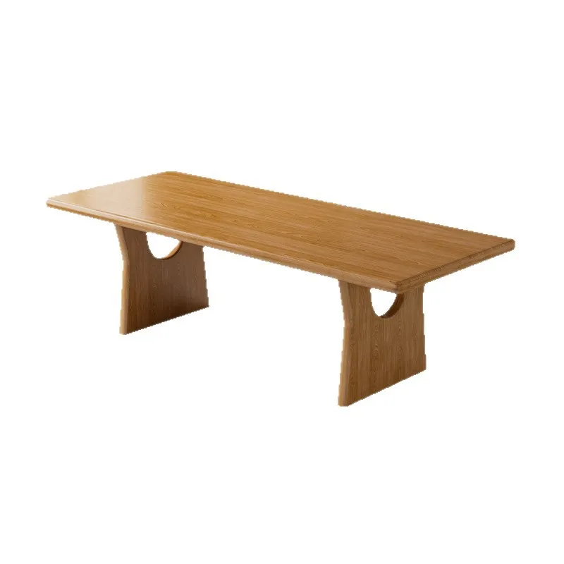 Modern simple solid wood rectangular dining table light luxury design household dining table and chair combination