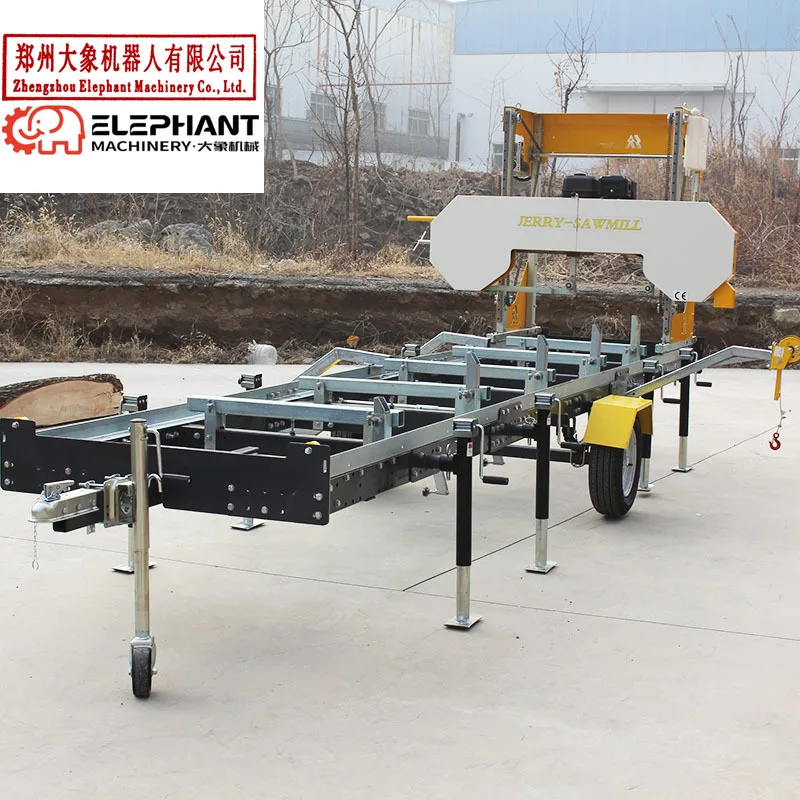 Customized Woodworking Machinery Big Wood Saw Machine Log Horizontal Portable Band Sawmill With Engine Bandsaw Mill With Traile