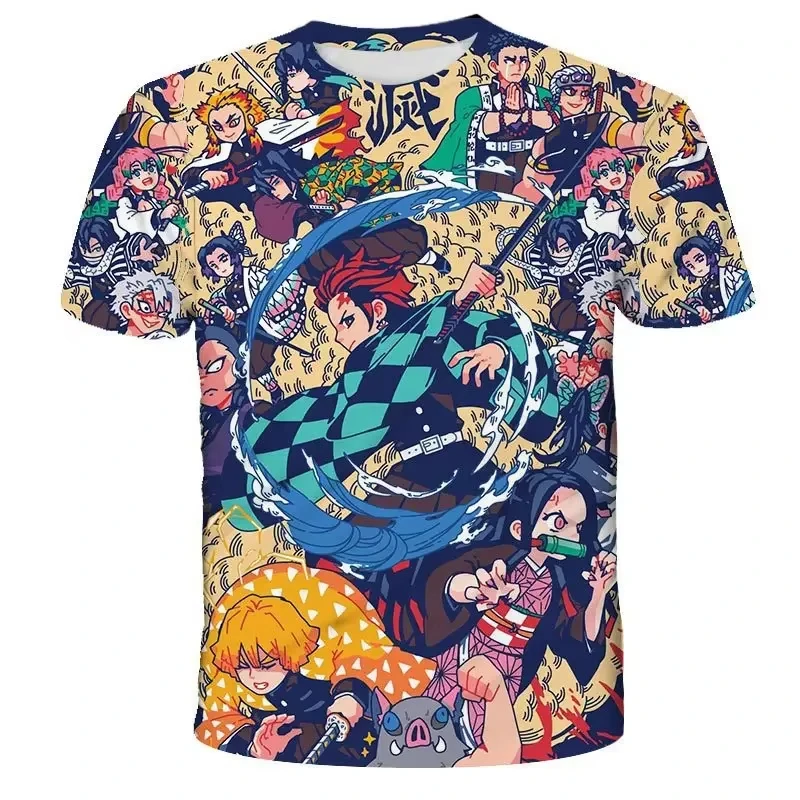 

Men's O-Neck T-shirt Anime Demon Slayer Cosplay 3D Print T-Shirts Fashion Women Cartoon Tee Casual Kid Short Sleeve Tops Summer