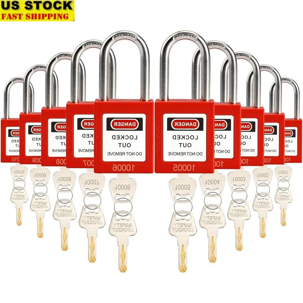 10-lockout-tagout-locks-osha-compliant-safety-padlocks-keyed-different-with-2-keys-durable-anti-corrosion-safety-lock-system