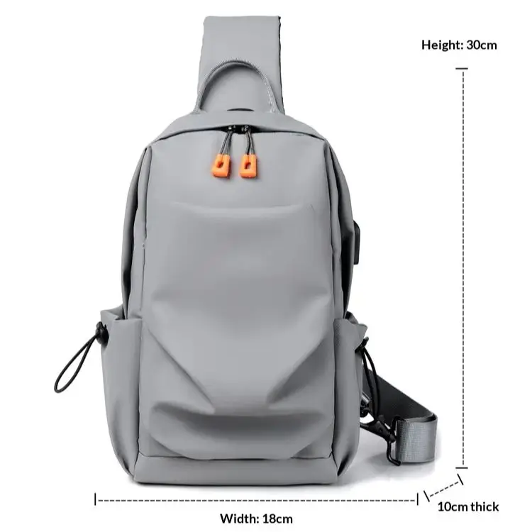 حقيبة صدر رجالية جديدة بلون موحد، حقيبة كتف كورية عصرية مقاومة للماء ومقاومة للاهتراء، حقيبة كروس كاجوال متعددة الوظائف