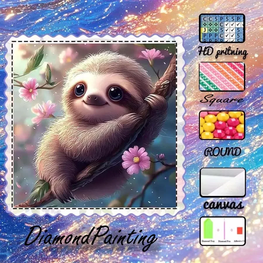 1 piece 5D DIY flocking cloth, special drill, diamond painting kit, branches, flowers, pattern mosaic, diamond art