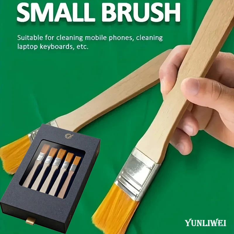 24/48pcs-nylon Brushes Short Wooden Handle Art Paint Brushes Watercolor Brushes Wall Brushes Art Brushes Cleaning Tools Yunliwei
