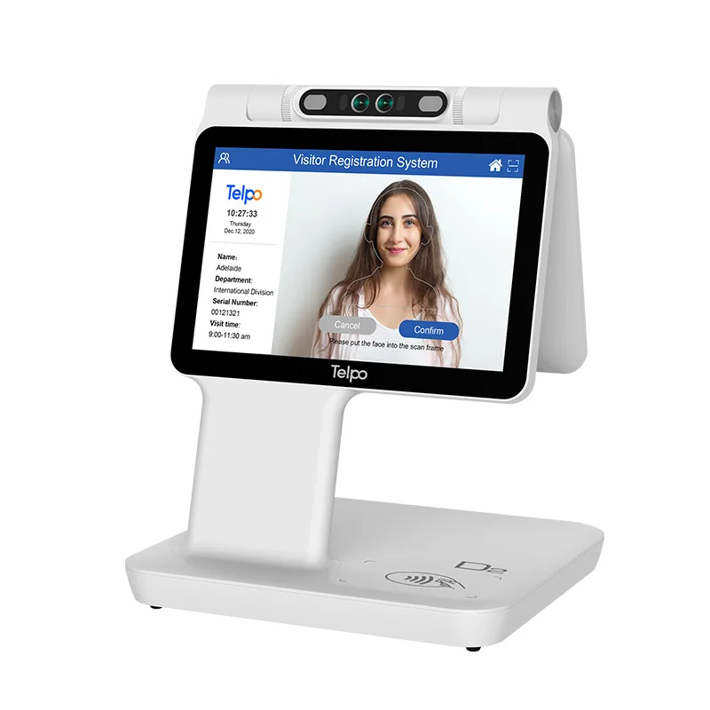 Telpo D2 Android Desktop AIO Biometric Face Recognition Identity Workstation machine for Visitor management