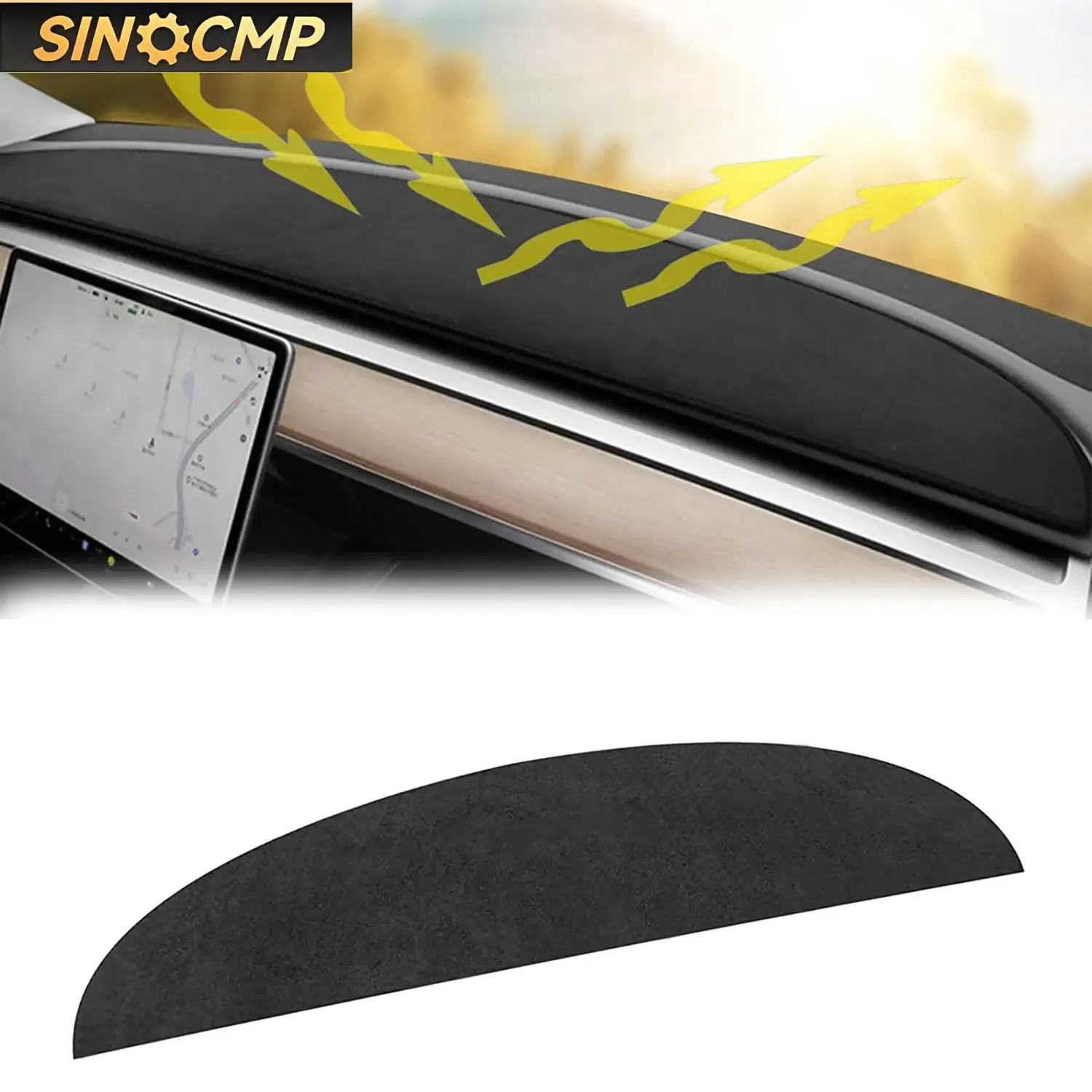 

Защитный коврик для приборной панели для Tesla Model 3 Model Y, фланелевый антибликовый коврик