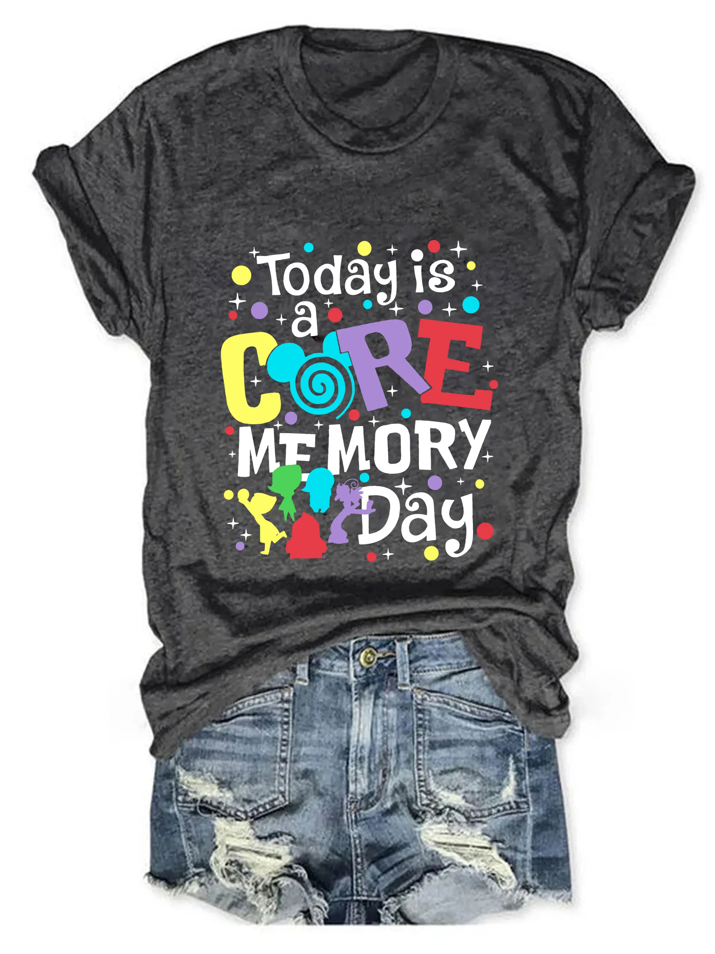 

Today Is A Core Memory Day Shirt Funny Magical Shirt for Women Cute Family Vacation Graphic Tee Tops