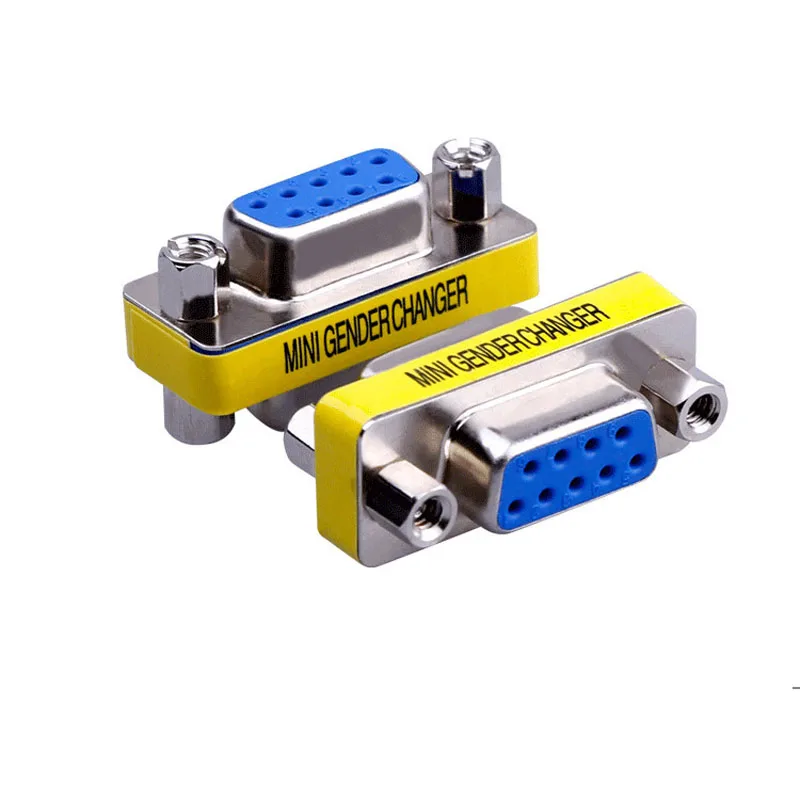 DB9 9Pin Female To Female,Male To Female,Male to Male Gender Changer VGA plug connector Adapter D-Sub RS232 Serial Plug Com