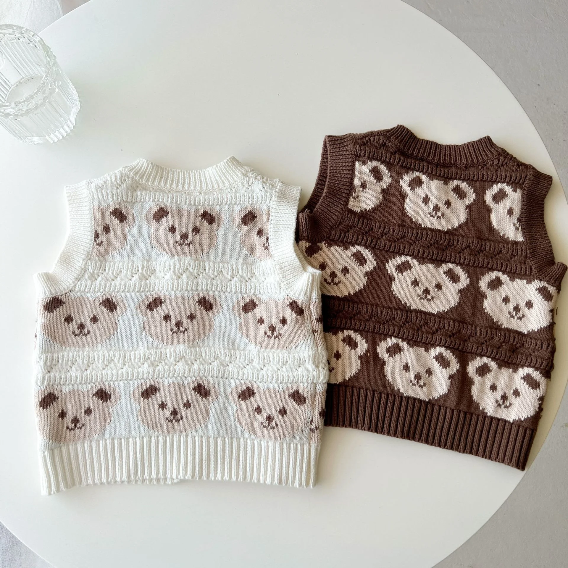 

Cartoon Baby Girls Boys Jacquard Knitted Vest Toddler Sweater Waistcoats Infant Outfit Tops 100% Organic Cotton For 0-36 Months