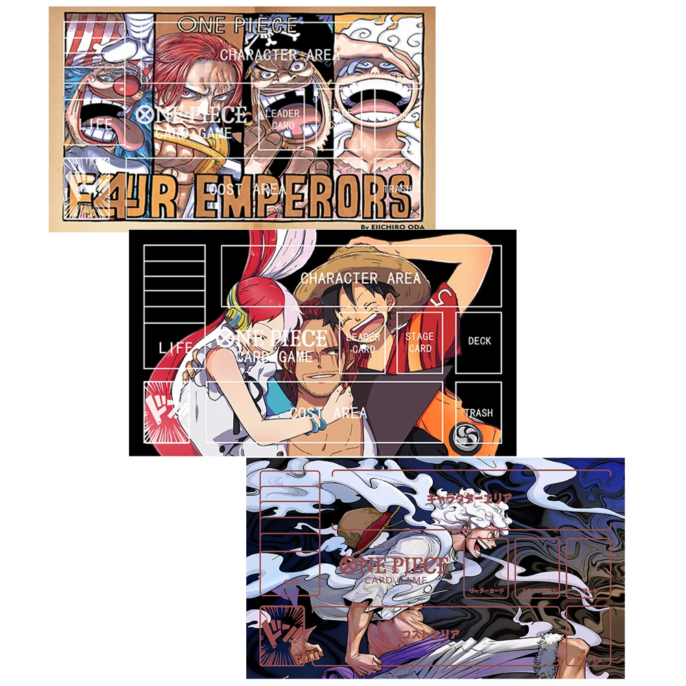 

One Piece Nika Luffy Zoro Uta Shanks Mihawk Four Emperors Anime Battle Card Table Mat Board Game Card Mat Toys Gift 60*35cm