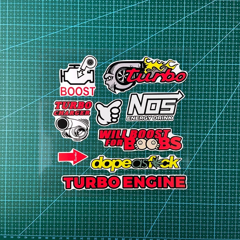مجموعة واحدة من ملصقات الرنانة العصرية، ملصق تلقائي بطابع توربو، ملصق رائع للتخصيص، عنصر نمط السيارة المميز" #6