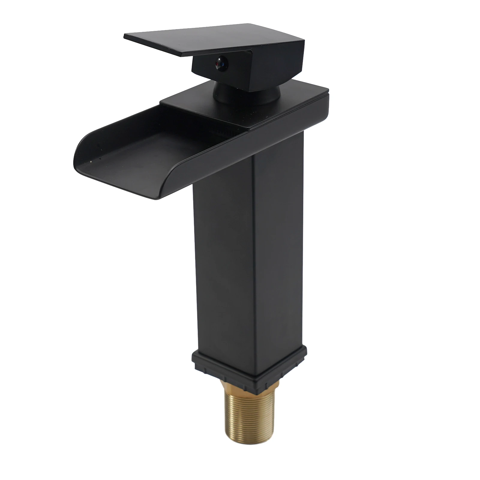 

Bathroom Basin Waterfall Faucet Deck Mounted Black Sink Faucets Cold And Hot Water Mixer Tap Vanity Vessel Sink Brass Sink Taps