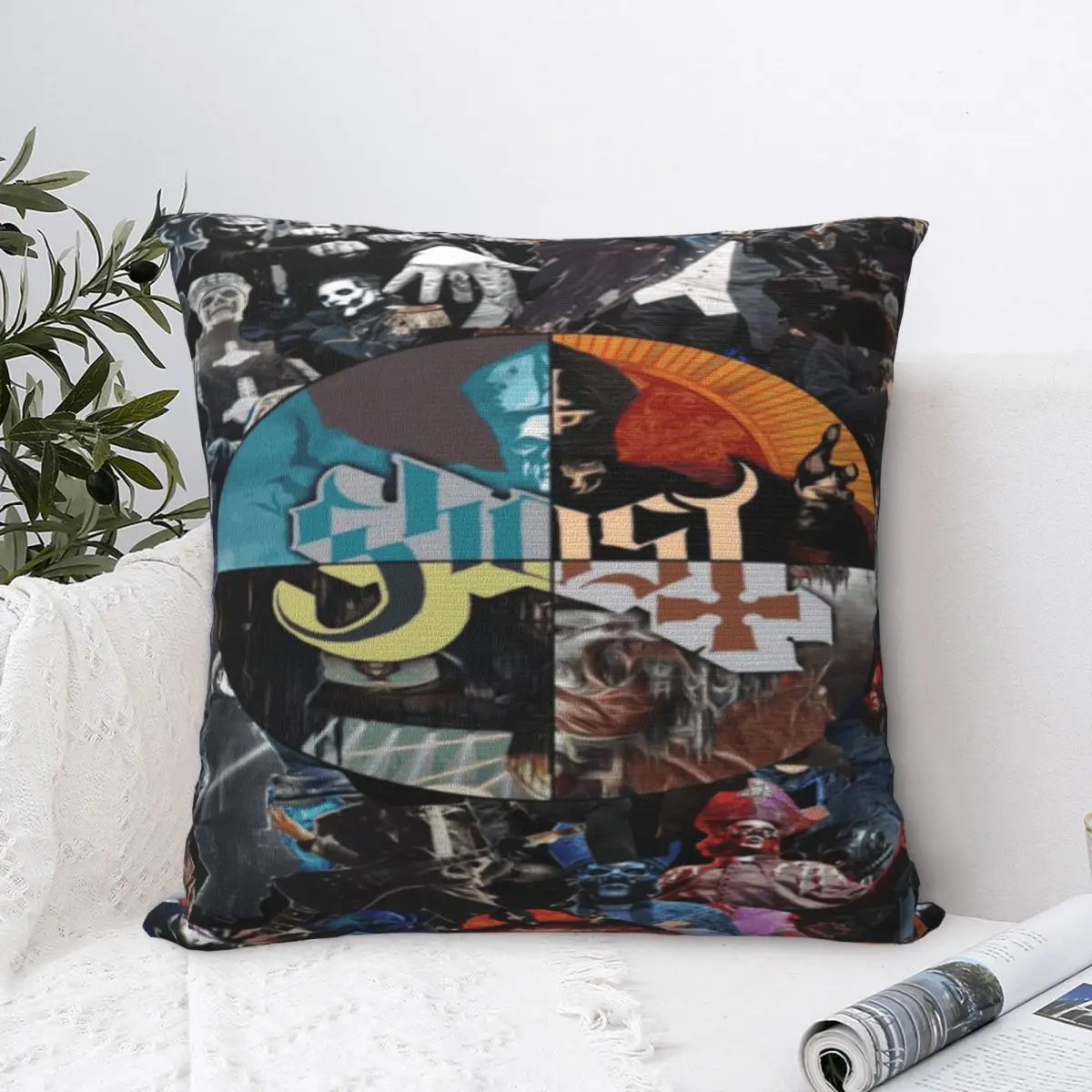 Home Decoration Ghost Rock Metal Band Pillowcase Accessories Pillow Cover Square Multi-Size