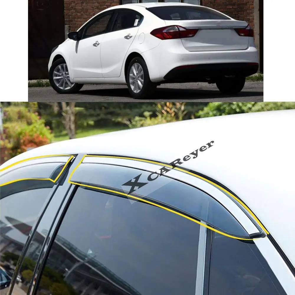 

For KIA K3 Sedan 2012 2013 2014 2015 2016 2017 2018 Car Body Styling Sticker Plastic Window Glass Wind Visor Rain/Sun Guard Vent
