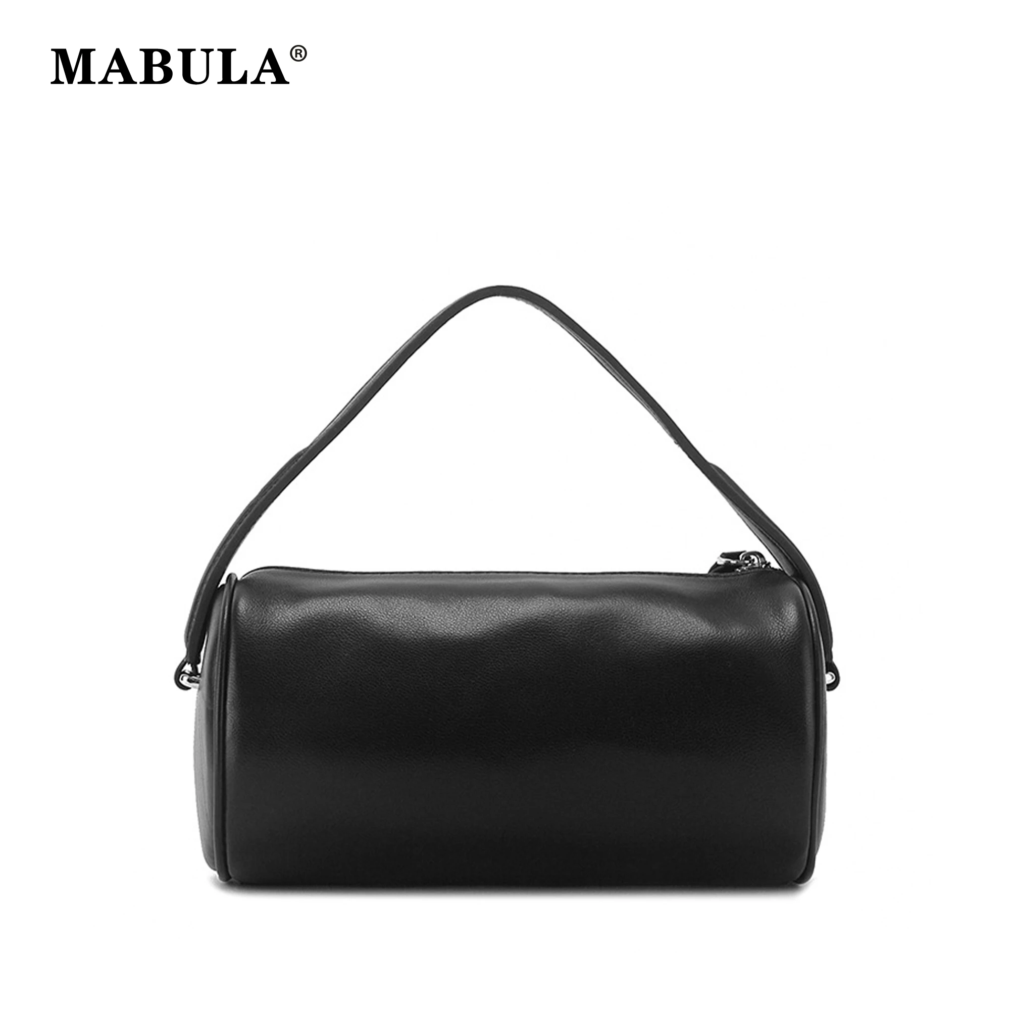 

MABULA Women's Cowhide Pencil Case Bag Genuine Leather Small Shoulder Bag for Women Crossbody Hobo Bag High End Day Clutches