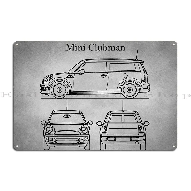 Mini Clubman 2014 Gray Old Metal Sign Cinema Pub Living Room Design Custom Tin Sign Poster