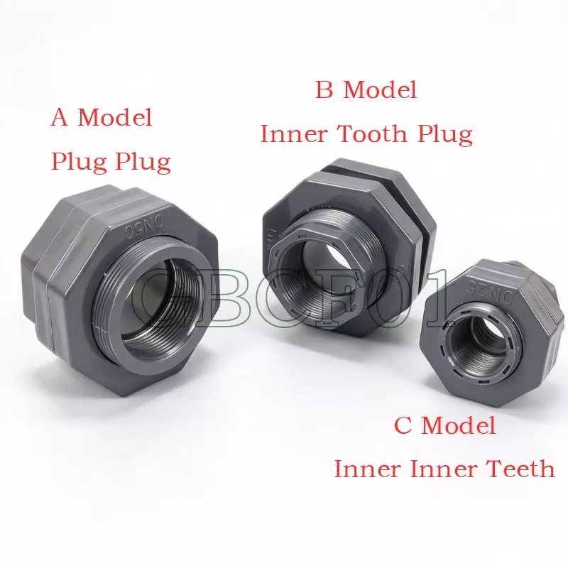 UPVC Water Tank Connector Double Socket Joint High Pressure Plastic Water Tower Fitting Aquarium Adapter with Internal Thread