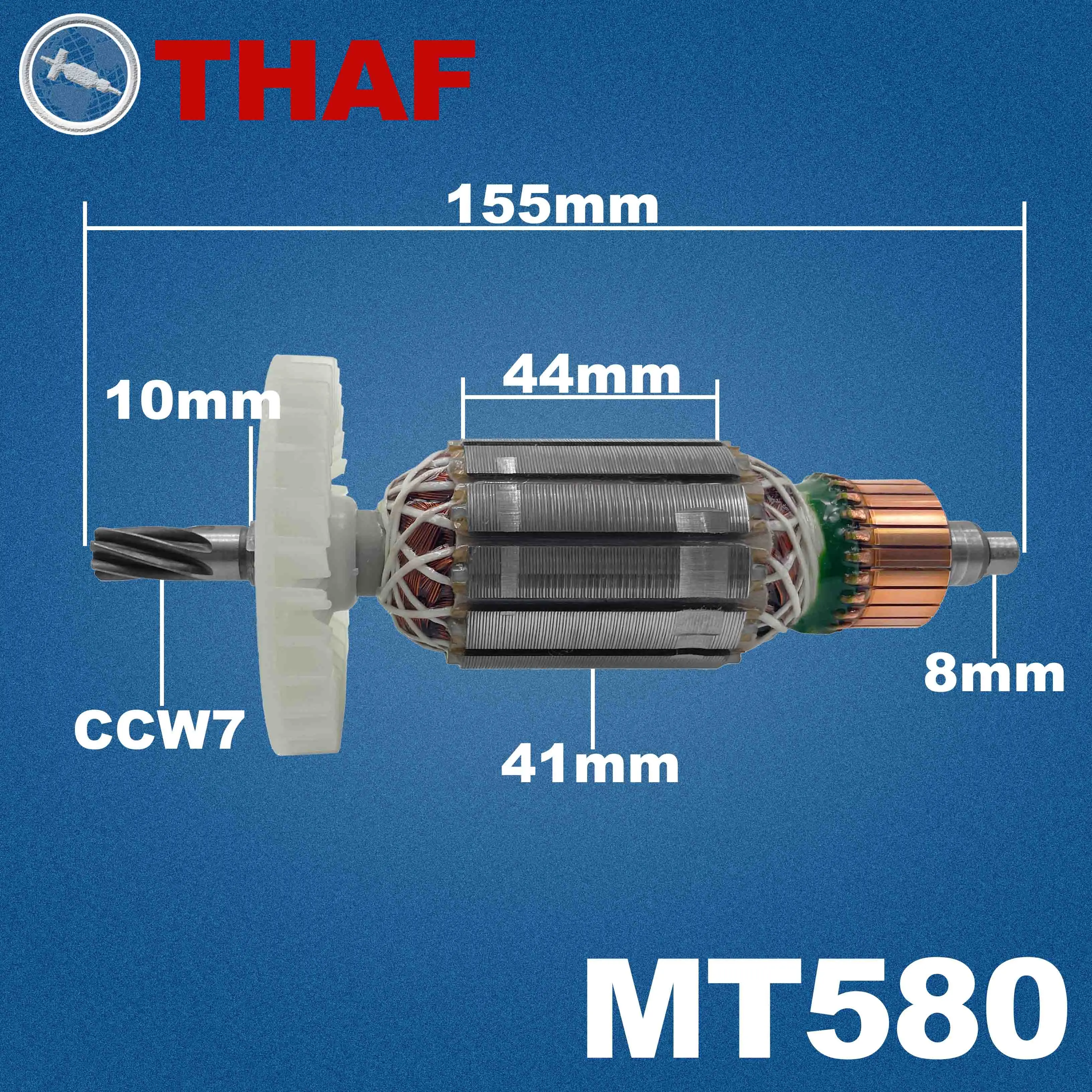 AC 220V 240V MT580 Armature Rotor For Maktec Circular Saw Spare Parts Power Saw MT 580