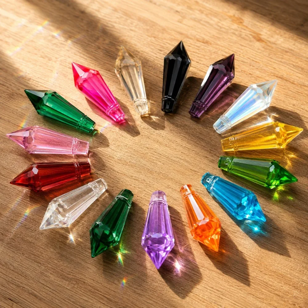 1-10Pcs K9 Crystal Prism Pendant Multi-Color Icicle Crystal Ornament for Window Curtain Chandelier DIY Home Wedding Decoration