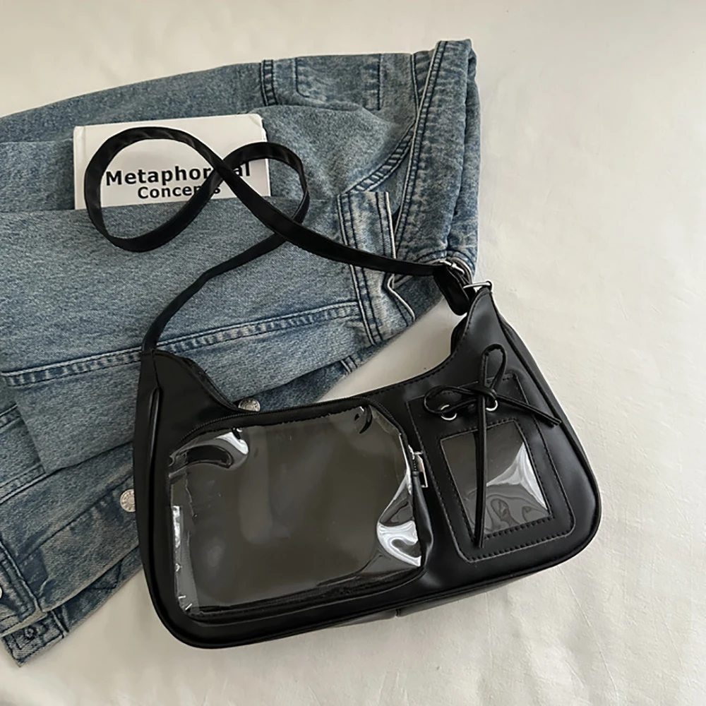 

School Crossbody Bag Female Summer Japanese Designer Handbag Y2k Harajuku Shoulder Bag Women Korean Transparent Bags