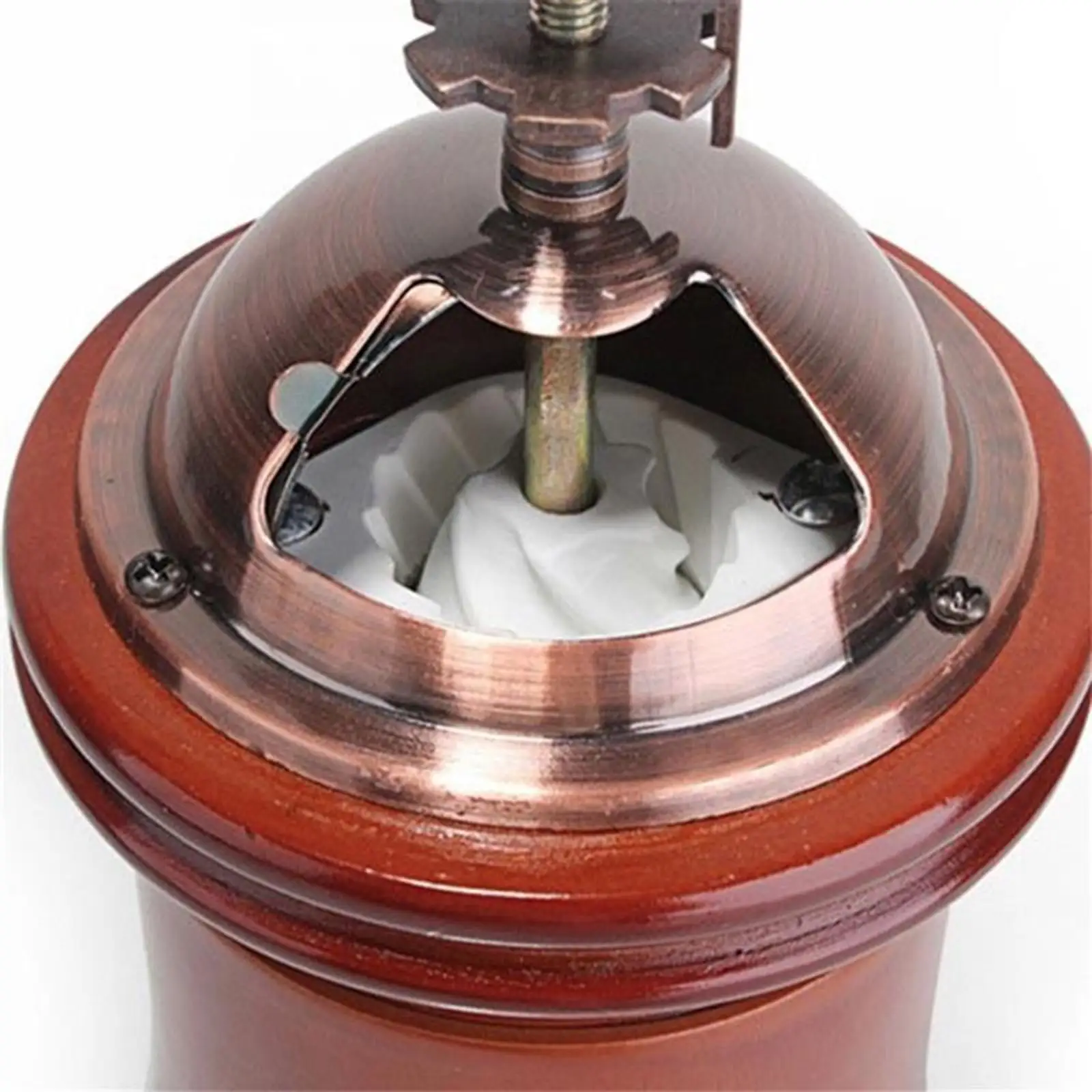 مطحنة قهوة يدوية كلاسيكية من الخشب مع قاعدة خشبية مطحنة حبوب القهوة