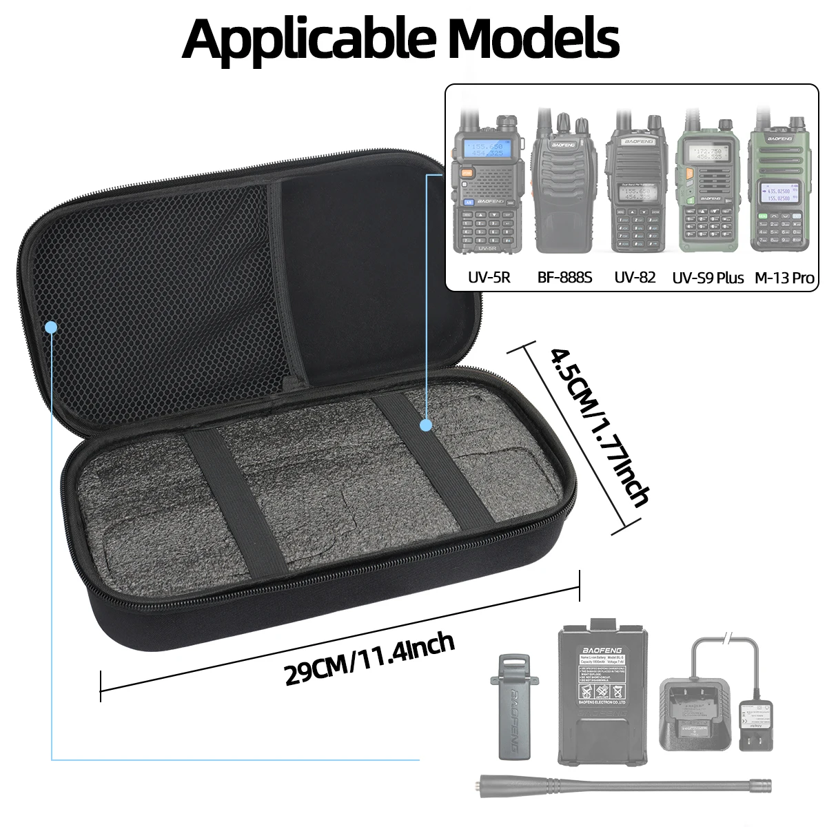 Walkie Talkie Carrying Case Handbag Storage For BAOFENG UV-5R BF-888S UV-82 UV-S9 PLUS UV-13 Pro Ham Radio Launch Hunting Bag