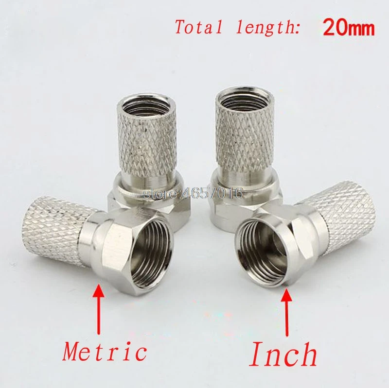 75-5 F type connector Digital cable TV coax plug for CATV cable TV screw coax plug F-type connector 100pcs/lot