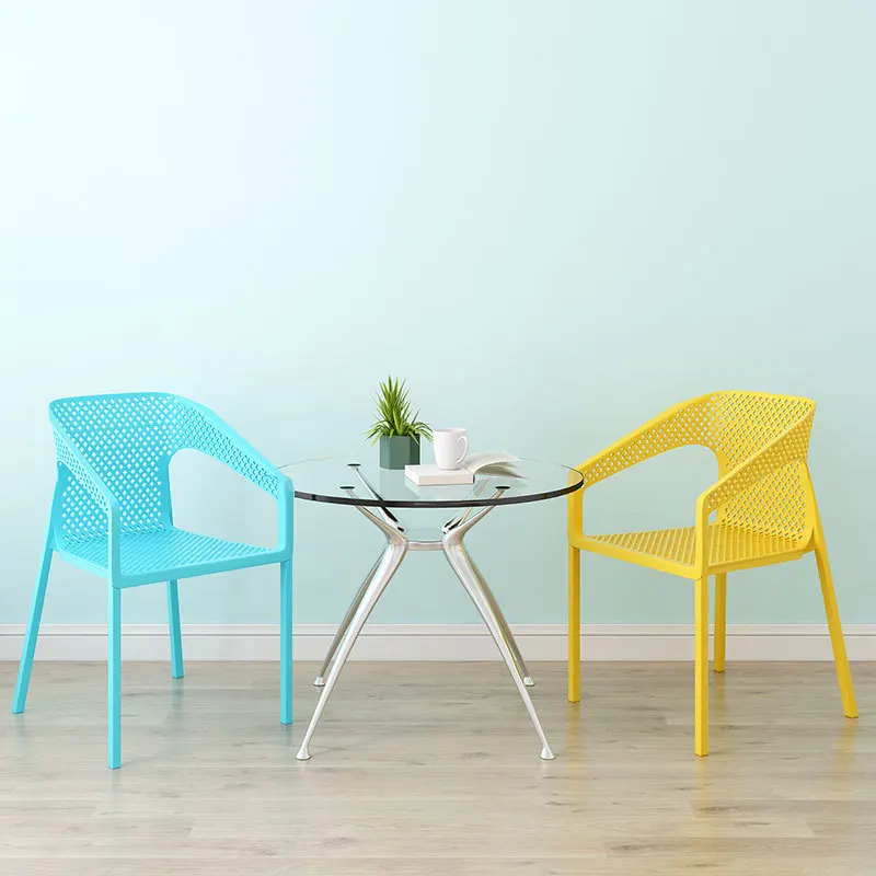 Modern simple plastic dining chair back chair household folding small apartment
