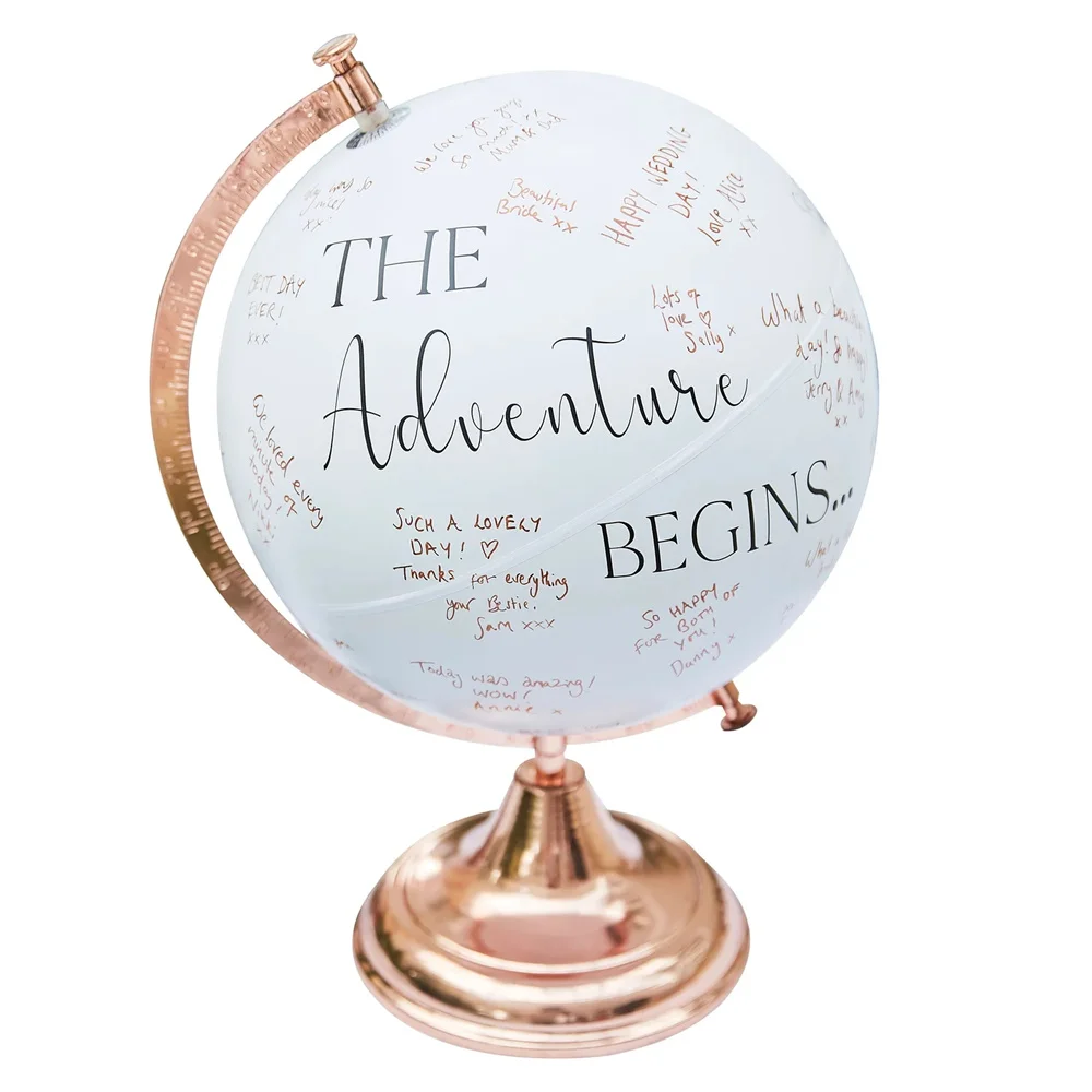 Rose Gold Globe - Guest Book Alternative, Wedding Guest Travel Globe Guest Book, Hen Party Bridal Guestbook, Baby Shower Wishing