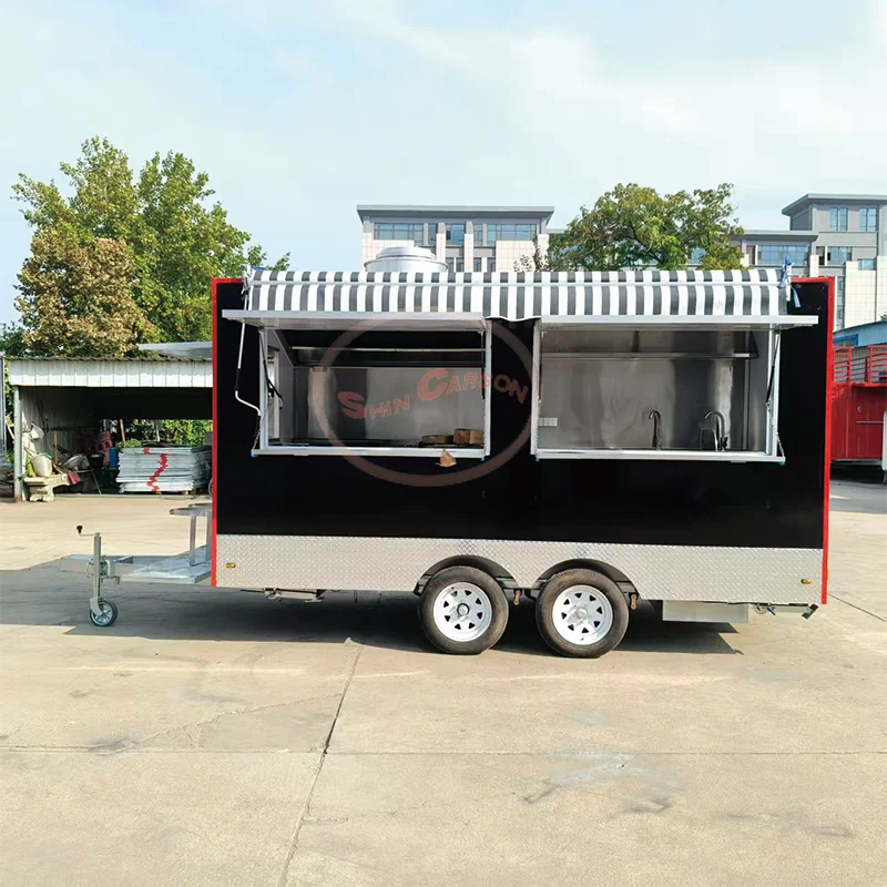 

New Style Customized Cheap Mobile Luxury Ice Cream Coffee Food Truck Fully Equipped Electric Outdoor Pizza Food Trailer for Sale