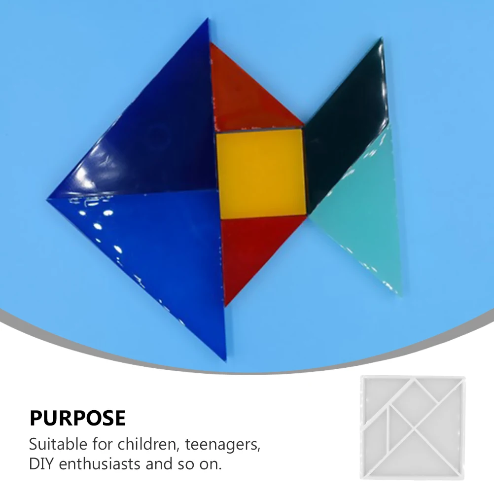 

1 шт., форма для головоломки «сделай сам», силиконовая форма для кристаллов, гибкая, простая в использовании, силиконовая форма для изготовления танграм, форма для эпоксидной смолы