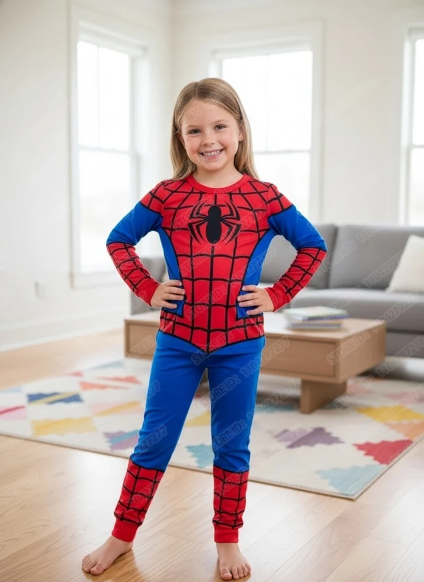 2 unids/set Spiderman niños niñas Pijamas superhéroe Hulk Cosplay niños algodón manga larga primavera otoño niños ropa de casa Pijamas
