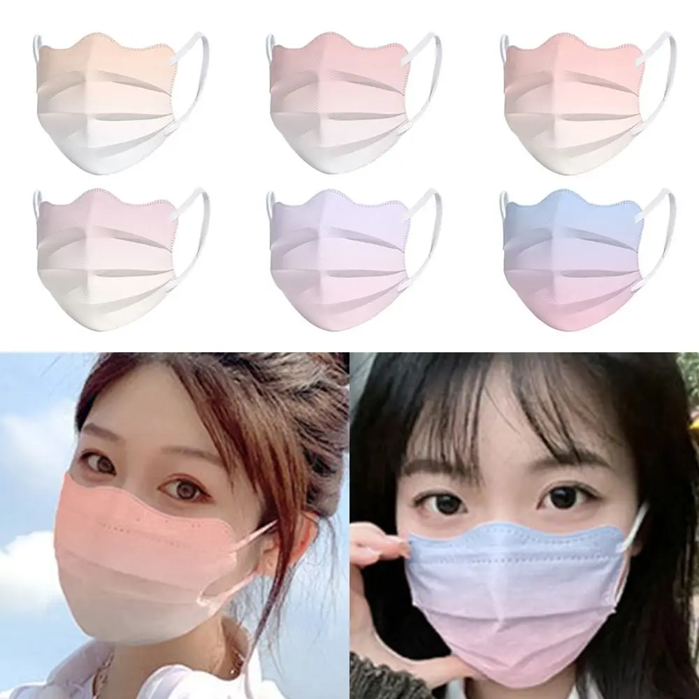 10PCS Schmetterlingsförmiges Design Einweg-Gesichtsmaske Farbverlauf Rouge Farbe V-Gesichtsschutz Gesichtsschutz 3-lagige Anti-Staub-Maske