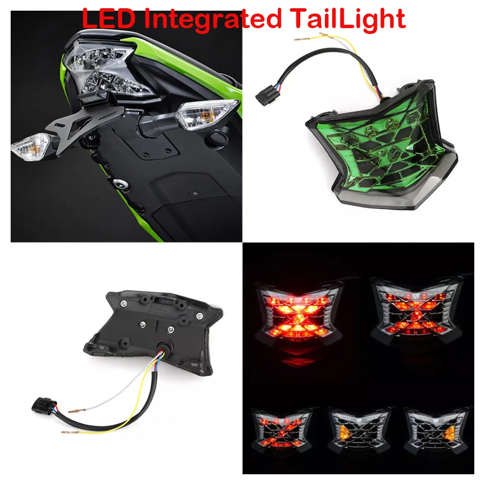 Fits for Kawasaki Z900 SE Z650 Ninja 650 ABS 2017-2024 Motorcycle LED Taillight Rear Brake & Turn Signal Integrated Tail Lights