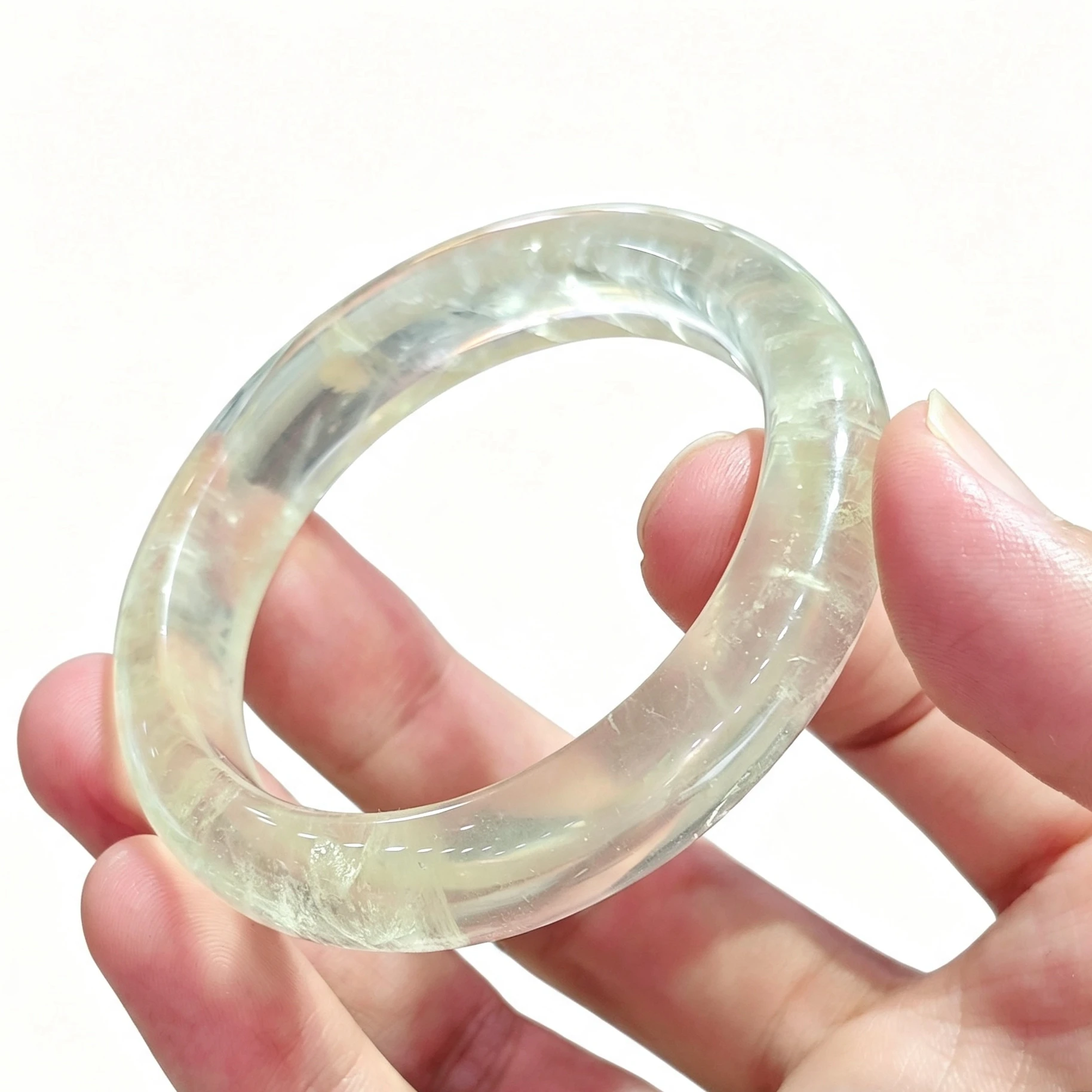 lemon-quartz-bangle-bracelet-light-yellow-green-quartz-solid-bangle-gemstone-wristband-jewelry-women-accessories-1-pc
