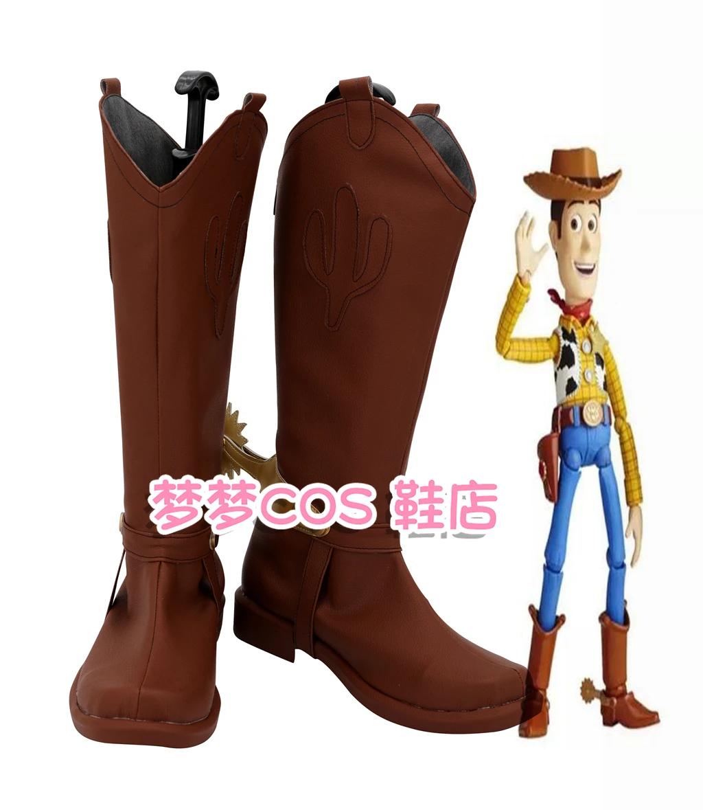 

Обувь для косплея Woody Sheriff Woody Pride, коричневые ботинки ручной работы из искусственной кожи, карнавальные ботинки для Хэллоуина
