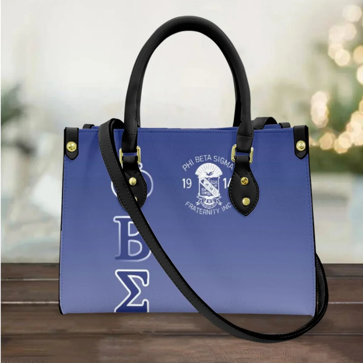 

Phi Beta Sigma Brand Design Luxury PU Leather Tote Bags Women's Fashion Shoulder Messenger Bags Sorority Gift Female Handbags