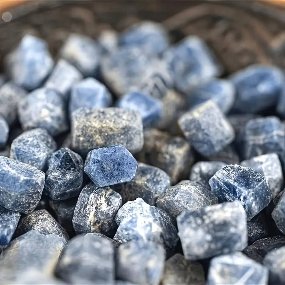 Raw Blue Corundum Sapphire Chips Rough Mineral Specimens Decorative Crystals for Home And Garden for Collecting