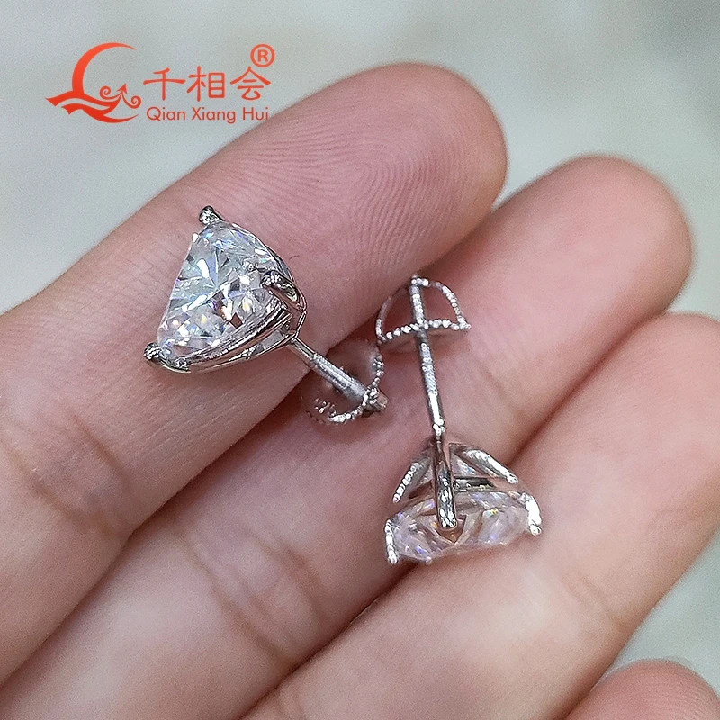 Imagem -04 - Vvs Moissanite Brinco de Pedra para Mulheres S925 Prata Cor Branca 3ct Brinco para Casamento Jóias Presente Presente para Casamento S925 Prata d