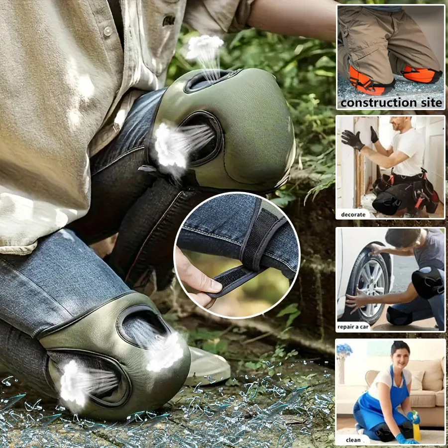 Professional work knee pads-thick foam padding, double strap design, adjustable tightness, breathable design ergonomic knee pads