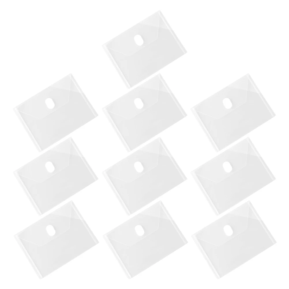 

10 pcs File Bags Transparent PP Material Document Storage Folders Clear Envelopes Snap Closure Office Supplies