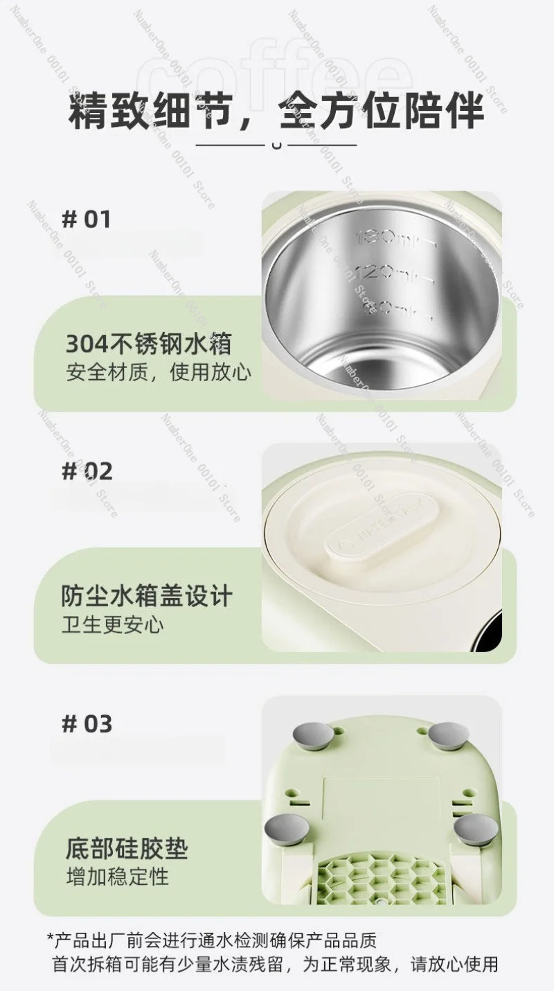 Portable Semi Automatic Espresso Machine Mini Compact Coffee Maker With Milk Frother For Home Office Cappuccino - view 5