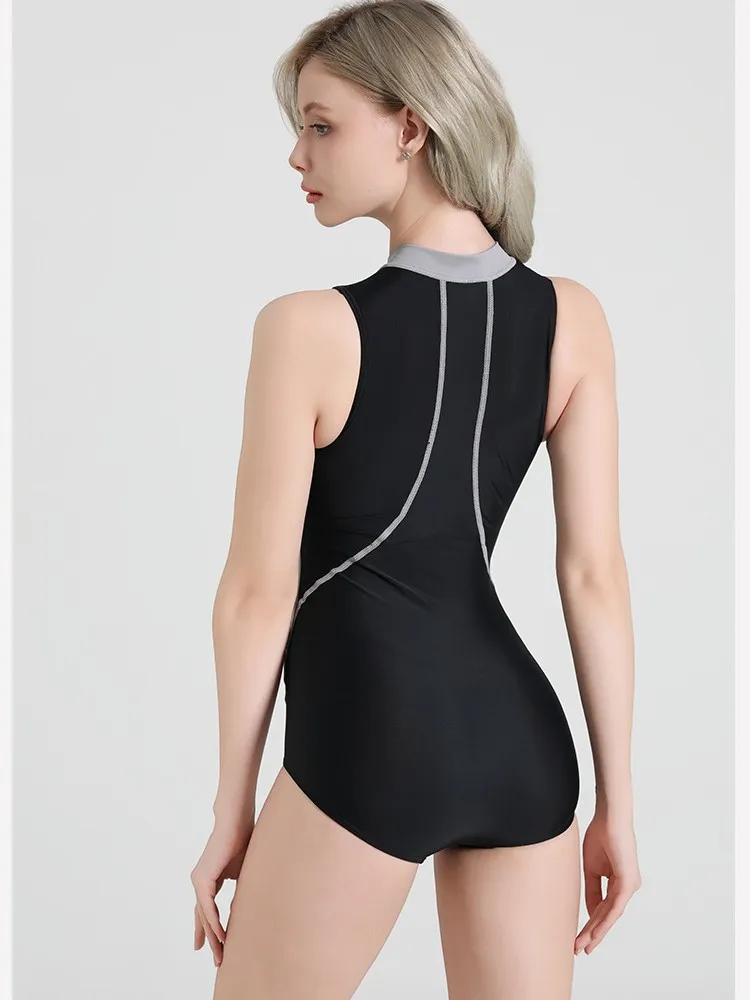 ملابس سباحة نسائية تنافسية بسحاب أمامي لعام 2026 ملابس سباحة رياضية قطعة واحدة ملابس سباحة مثيرة مشد للسباحة Roupas الأنثوية Conjuntos #3