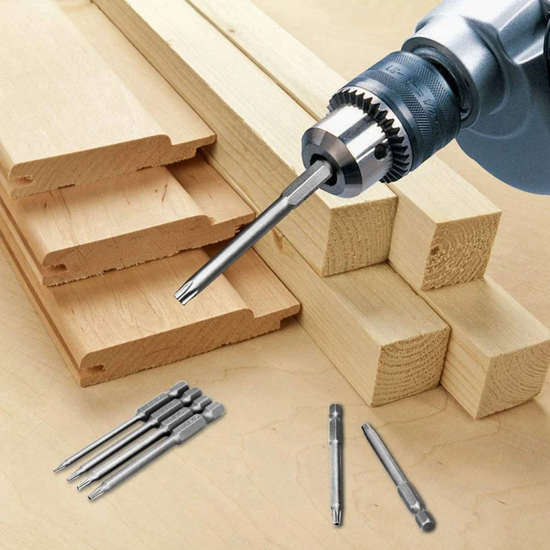 DTA5 22 Pack Torx Head Screwdriver Bit Set, 75mm 1/4 Inch Hex Shank T6-T40 Star Screwdriver Tool Kit with Handle