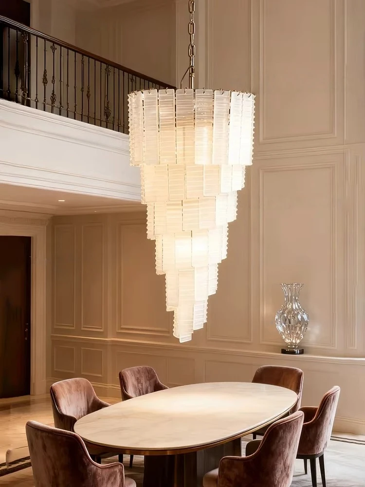 Italy Modern Texture Murano Glass  Chandelier Classy Home Applicant Led E14 Dimmbale Lamp For Living Room Villa