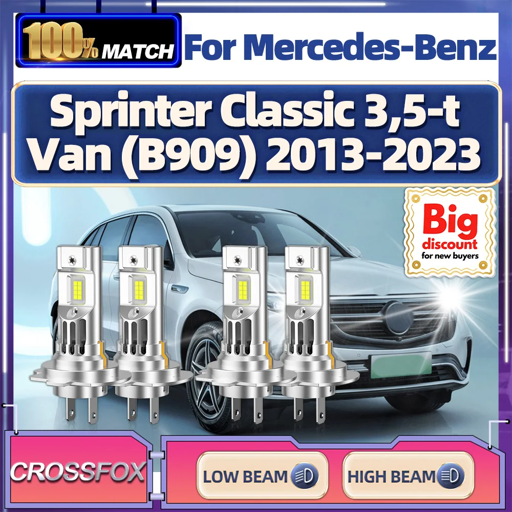 

CROSSFOX Canbus LED Headlight Bulbs Super Bright Headlamp Ampoules For MERCEDES-BENZ SPRINTER CLASSIC 3,5-t Van (B909) 2013-2023
